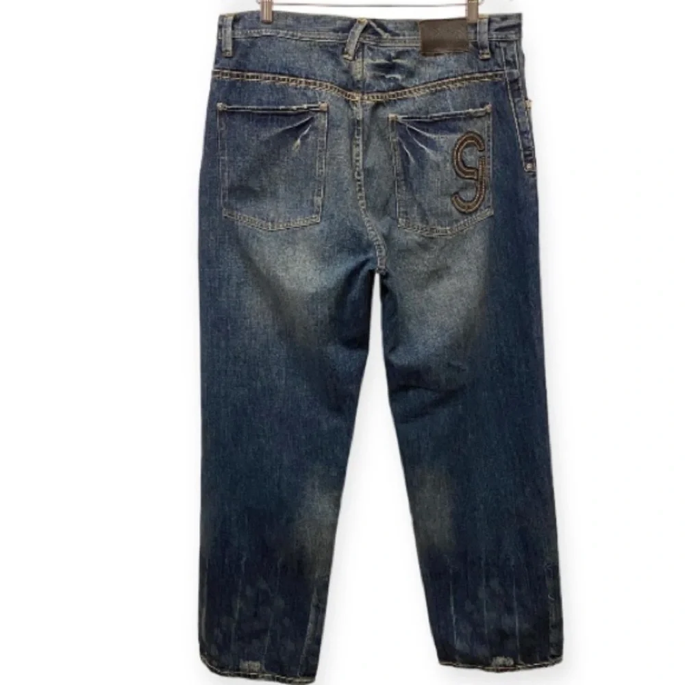 Sean John 36x32 VINTAGE Baggy Jeans Y2K Men’s Button Fly Logo Distressed